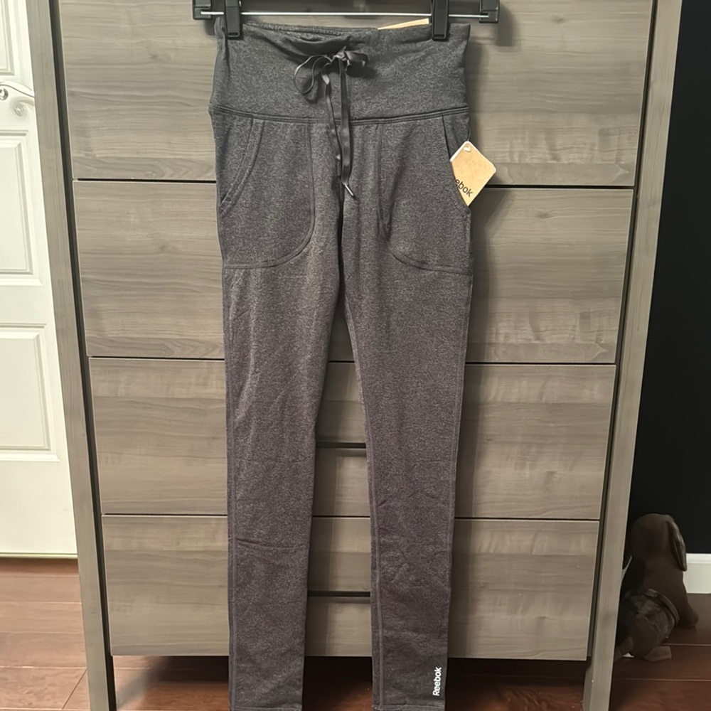 NWT Reebok Gray High-Waisted Yoga Pants